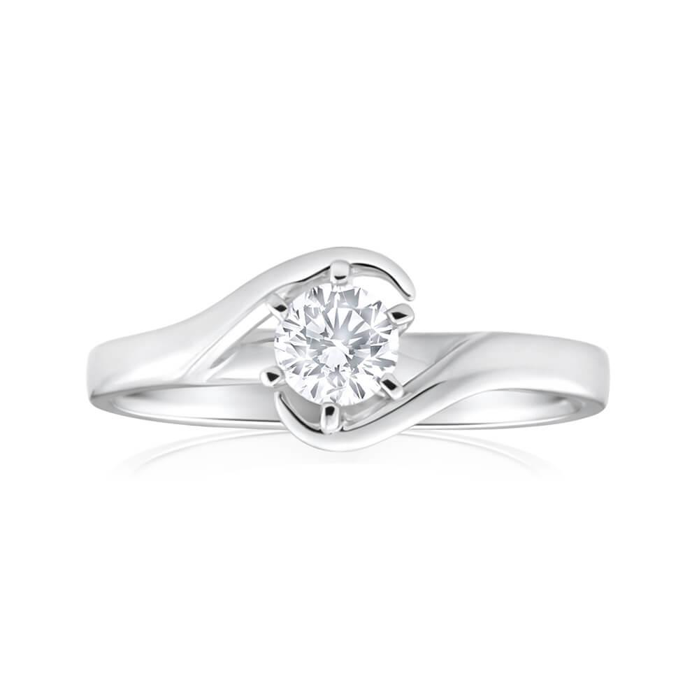 1 Carat Solitaire Round Cut Natural Earth Mined Diamond Engagement Ring White Gold 14K