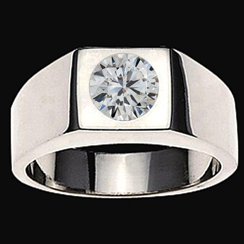 Brilliant Diamond Gentleman's Ring 1 ct 10K White Gold – main view