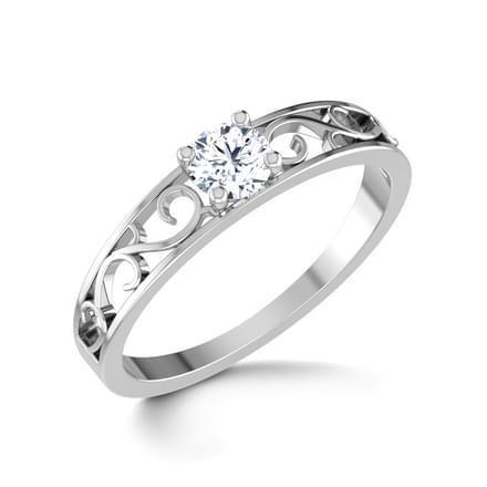 1 Carat Round Solitaire Natural Earth Mined Diamond Engagement Ring 14K White Gold