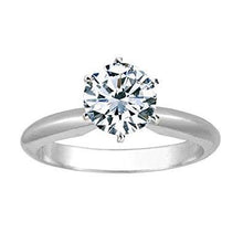 1 Carat Round Natural Earth Mined Diamond Solitaire Engagement Ring 14K White Gold