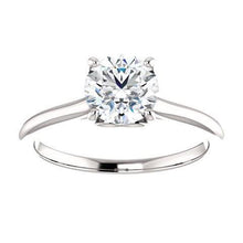 1 Carat Round Genuine Natural Earth Mined Diamond Solitaire Engagement Ring 14K White Gold
