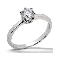 1 Carat Round Natural Earth Mined Diamond Solitaire Ring White Gold