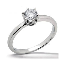 1 Carat Round Natural Earth Mined Diamond Solitaire Ring White Gold