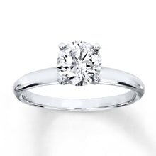 1 Carat Round Solitaire Natural Earth Mined Diamond Engagement Ring 14K White Gold