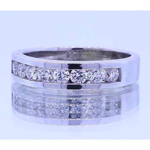 1.20 Carats Round Anniversary Band Real Diamonds White Gold 14K Vs1 F