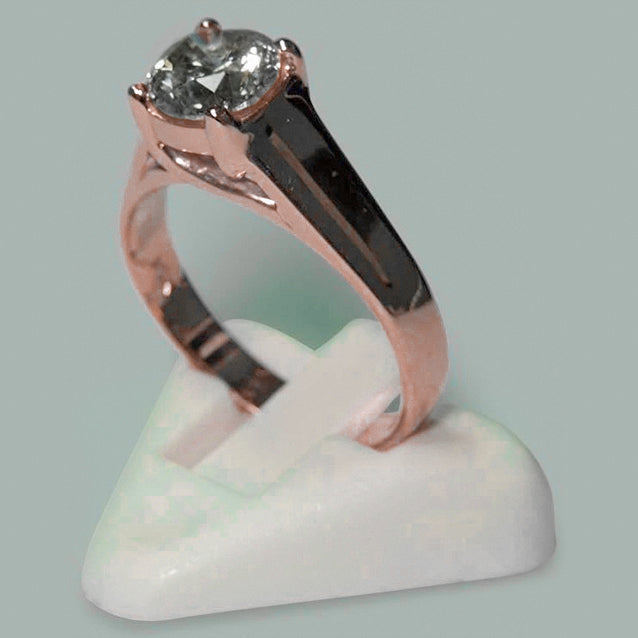 1.50 Carat Round Brilliant Natural Earth Mined Diamond Solitaire Ring Rose Gold