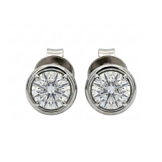 1.5 Carat Round Cut Lab Grown Diamonds Earring White Gold 14K