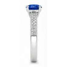 1.75 Ct Sapphire And Natural Earth Mined Diamond Wedding Ring 14K White Gold