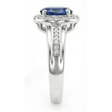 1.80 Carat Sri Lankan Sapphire And Round Natural Earth Mined DIAMOND ( NOT LAB GROWN )s Ring 14K White Gold