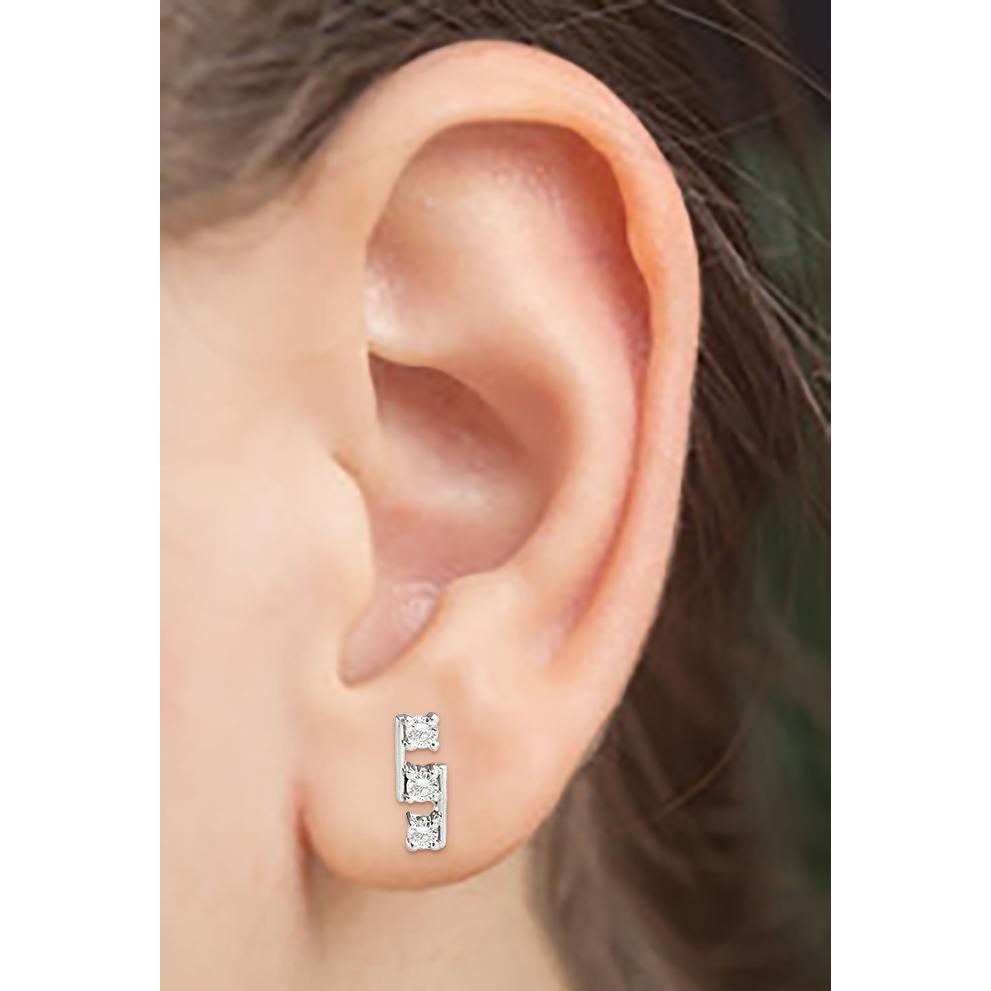 1.80 Carat Round Cut Natural Drop Earring 14K White Gold Unique Style