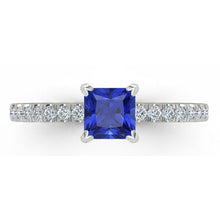 1.90 Ct Sri Lanka Blue Sapphire Natural Earth Mined DIAMOND ( NOT LAB GROWN ) Engagement Ring White Gold 14K