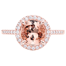 10.10 Ct Morganite Halo Natural Earth Mined Diamond Ring Rose Gold 14K