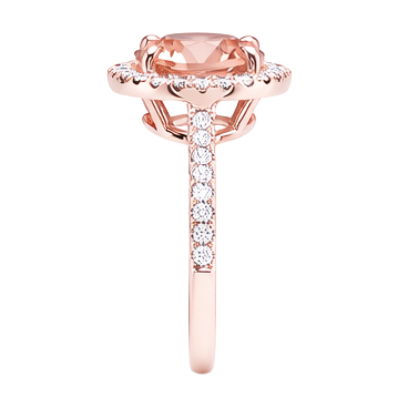 10.10 Ct Morganite Halo Natural Earth Mined Diamond Ring Rose Gold 14K