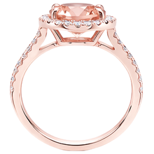 10.10 Ct Morganite Halo Natural Earth Mined Diamond Ring Rose Gold 14K