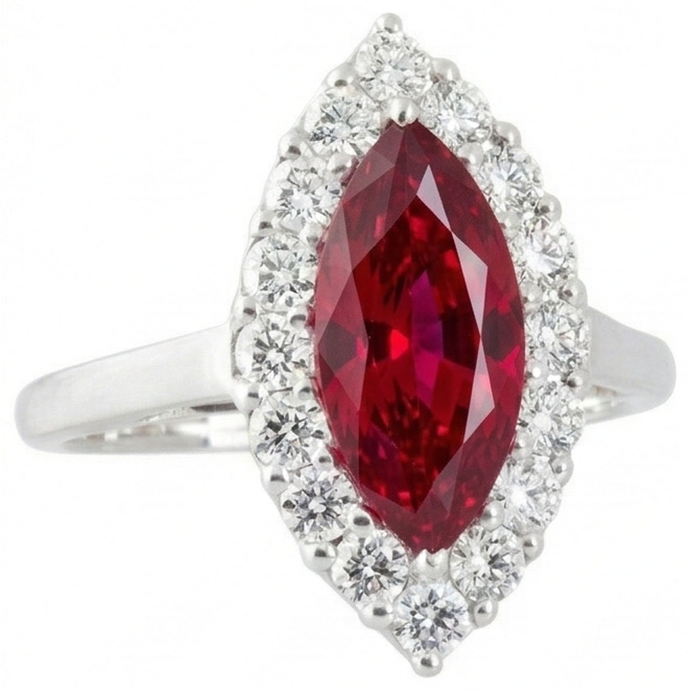 natural round ruby 10.50ct ring side angle