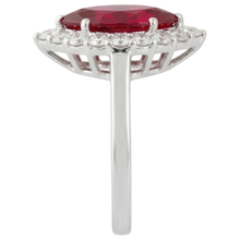 natural round ruby 10.50ct ring top view