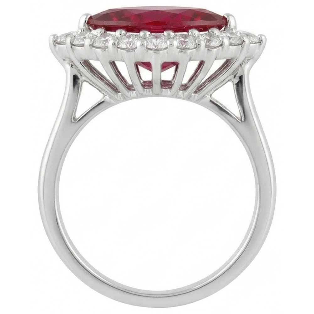 natural round ruby 10.50ct ring profile view