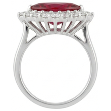 natural round ruby 10.50ct ring profile view