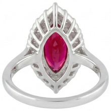 natural round ruby 10.50ct ring on white background