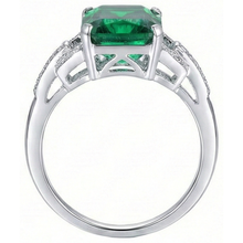 10.70 Carats Prong Set Green Emerald And Natural Earth Mined DIAMOND ( NOT LAB GROWN )s Ring WG 14K