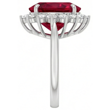 10.75 Carats Heart Shaped Red Aaa Ruby With Natural Earth Mined DIAMOND ( NOT LAB GROWN ) Ring
