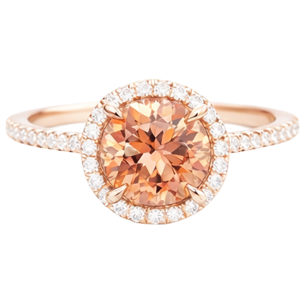 natural round morganite 10.75ct ring side angle