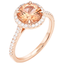 natural round morganite 10.75ct ring top view
