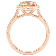 natural round morganite 10.75ct ring profile view