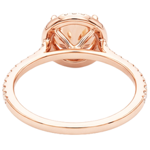 natural round morganite 10.75ct ring on white background