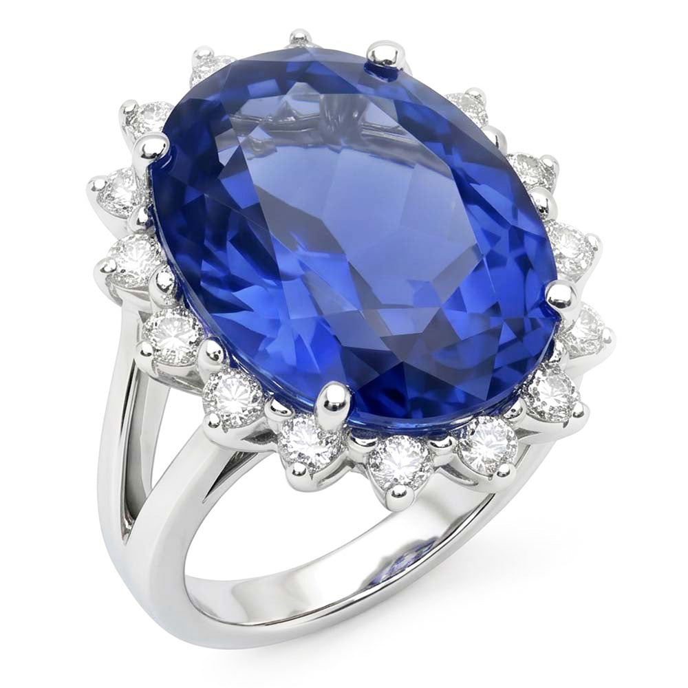 10 Carat Big Sapphire Engagement Ring
