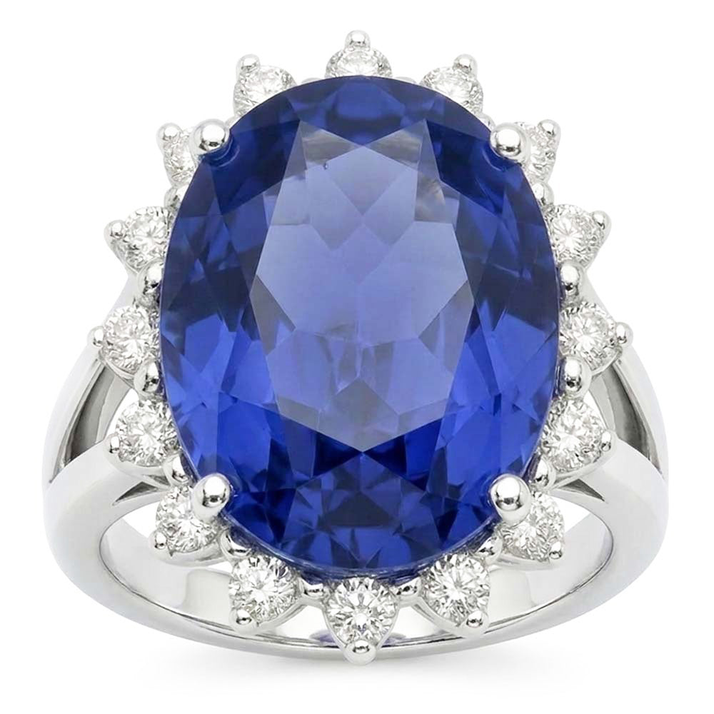 10 Carat Big Sapphire Engagement Ring