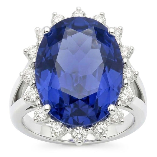 10 Carat Big Sapphire Engagement Ring