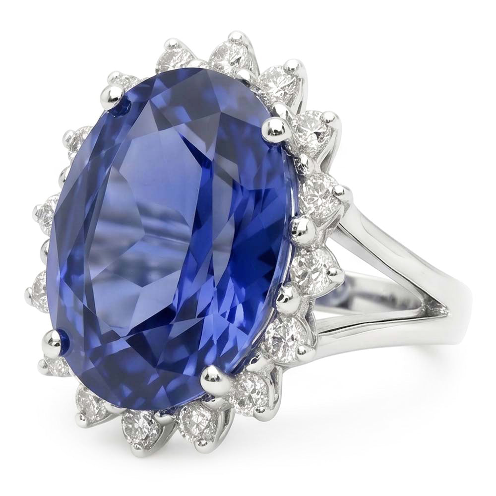 10 Carat Big Sapphire Engagement Ring