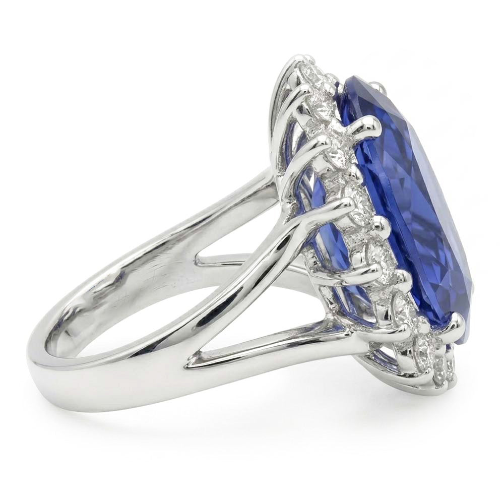 10 Carat Big Sapphire Engagement Ring