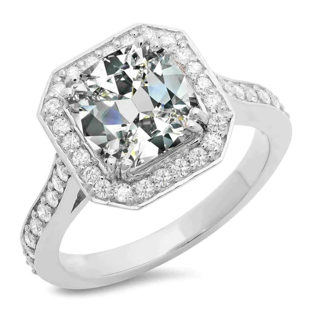 10 Carat Cushion Genuine Diamond With Accents Ring