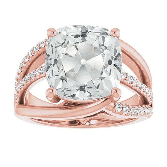 10 Carat Designer Real Cushion Diamond Ring