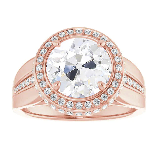 10 Carat Round Genuine Diamond Halo Wedding Ring