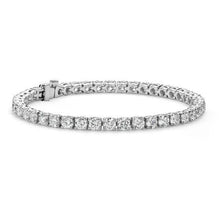 10 Carats Prong Set Round Real Diamond Tennis Bracelet White Gold 14K