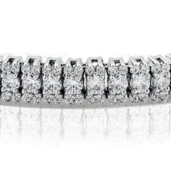 10 Carats Round Real Diamond Tennis Bracelet Gold White 14K