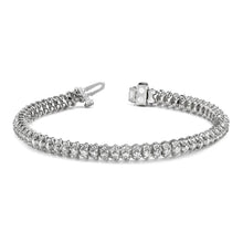 10 Carats Round Real Diamonds Scoop Link Bracelet White Gold 14K