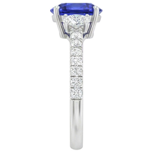 10 Ct Oval Sapphire Natural Earth Mined Diamond Ring