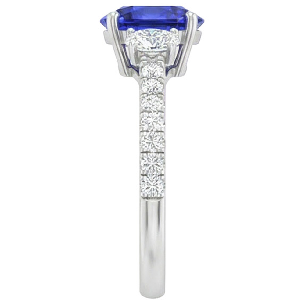 10 Ct Oval Sapphire Natural Earth Mined Diamond Ring