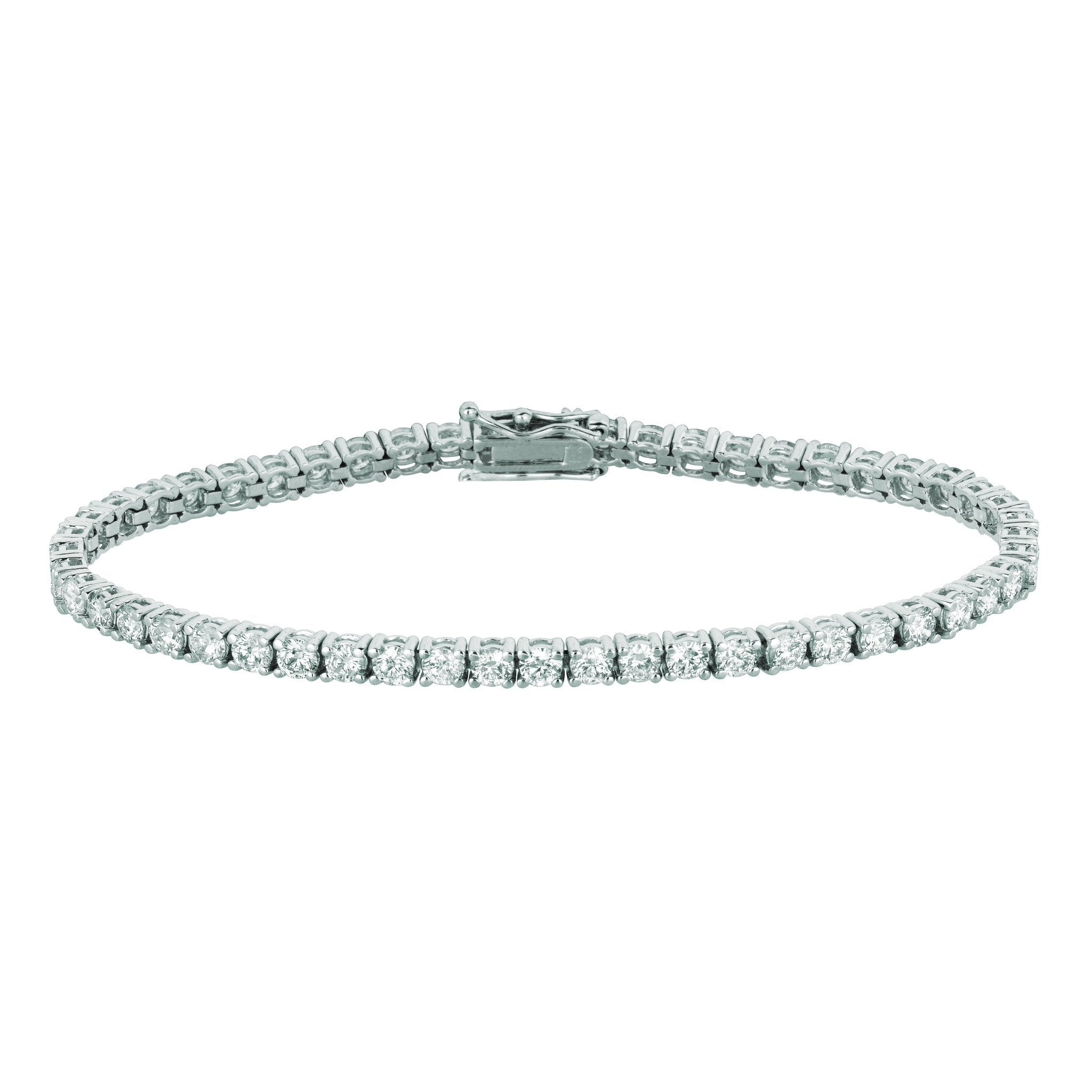 10 Pointer Natural Diamond Tennis Bracelet 5.10 Carats 14K White Gold