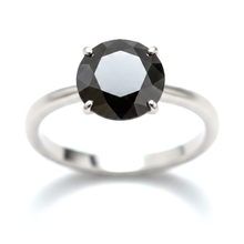 Black Diamond Jewellery 5 Carat Genuine Round Solitaire Plain Ring 14K White Gold