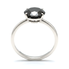 Black Diamond Jewellery 5 Carat Genuine Round Solitaire Plain Ring 14K White Gold
