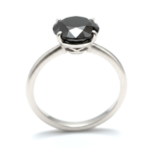 Black Diamond Jewellery 5 Carat Genuine Round Solitaire Plain Ring 14K White Gold