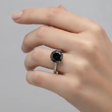 Black Diamond Jewellery 5 Carat Genuine Round Solitaire Plain Ring 14K White Gold