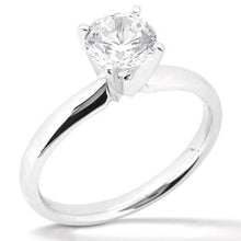 1 Carat Round Natural Earth Mined Diamond Solitaire Engagement Ring White Gold 14K