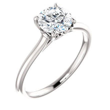 1 Carat Round Genuine Natural Earth Mined Diamond Solitaire Engagement Ring 14K White Gold