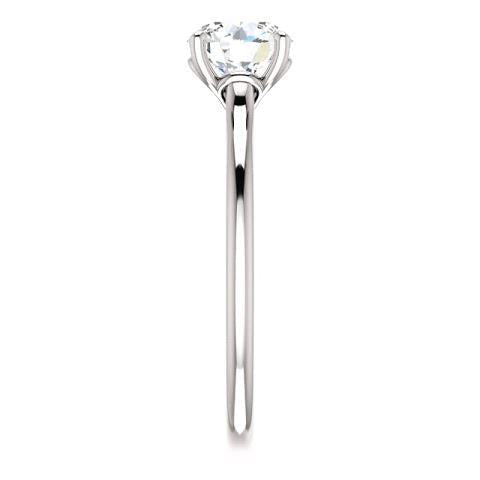 1 Carat Round Genuine Natural Earth Mined Diamond Solitaire Engagement Ring 14K White Gold
